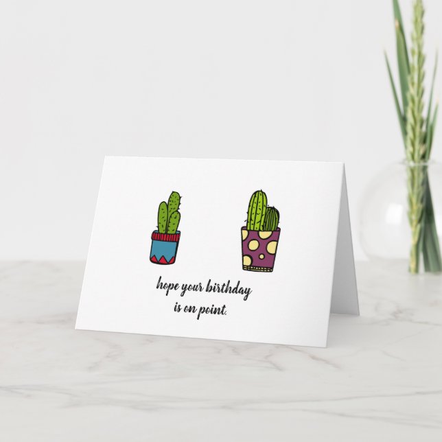 Cactus Birthday Card Kort (Framsida)
