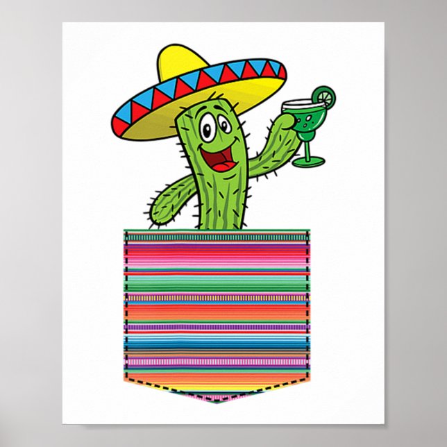 Cactus Blanket Pocket Serape Margarita Fiesta Part Poster (Framsidan)