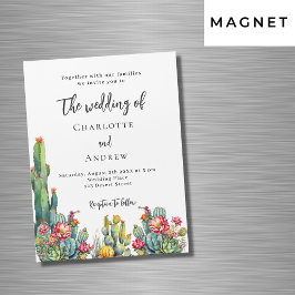 Cactus blomlyxury bröllop magnetisk inbjudningskort