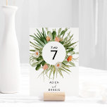 Cactus Blommigt Desert Bröllop Bordsnummer Card<br><div class="desc">Det här cactus blommigt öknar bröllop bordsnummer-kortet är perfekt för din moderna öken bröllop. Den här designen har en svart enkel kalligrafi med rustik cactus grey, luft, succulents och cactus blommar i geometrisk båge ramar på en klassisk ljusvit bakgrund som matchar din elegant traditionella bröllop eller rustiska boho bröllop i...</div>