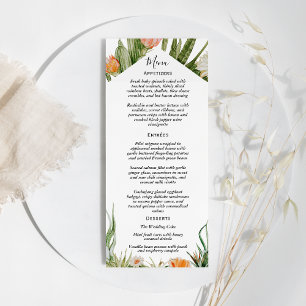 Cactus Blommigt Desert Bröllop Flat Menu Meny