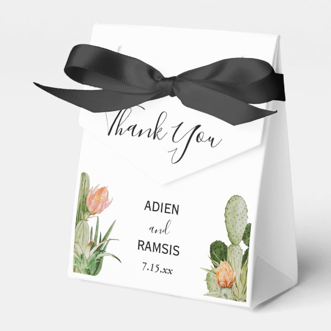 Cactus Blommigt Desert Wedding Favor Box Presentaskar (Framsidan Sidan)