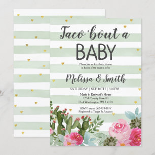 Cactus blommigt Taco Bout Baby Baby Shower Inbjudningar