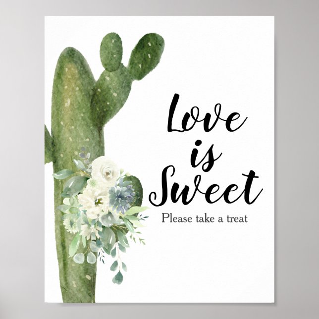 Cactus Blommigt Taco Bout Kärlek är ett svalt teck Poster (Framsidan)