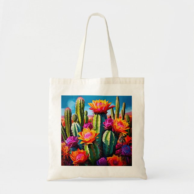 Cactus blommor tygkasse (Framsidan)