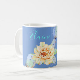 Cactus bloom ökenblommans vattenfärgslila kaffemugg