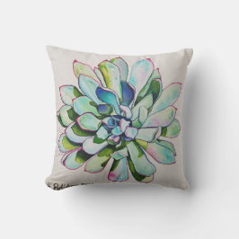 Cactus Blue och Rosa Cushion Kudde