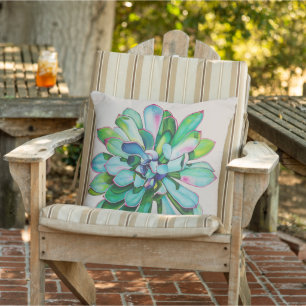 Cactus Blue och Rosa Cushion Kudde