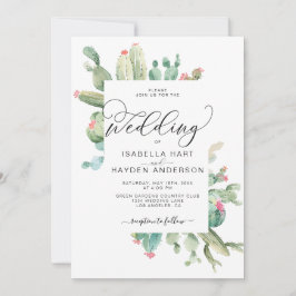 Cactus Boho Cacti Öken  Sukkulenter Bröllop  Inbjudningar