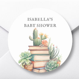 Cactus Bok Theter Baby Shower Favor Runt Klistermärke