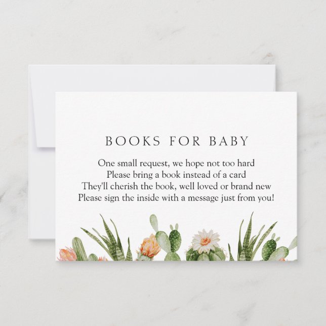 Cactus Bokar för Baby-inkapslingskort Inbjudningar (Framsida)