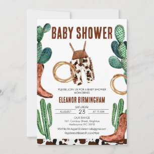 Cactus Boots Rodeo Cowboy Baby Shower Inbjudningar