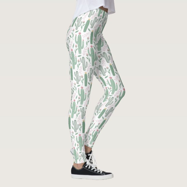 Cactus botanical mönster leggings (Höger)