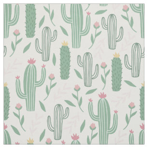 Cactus botaniska mönster tyg