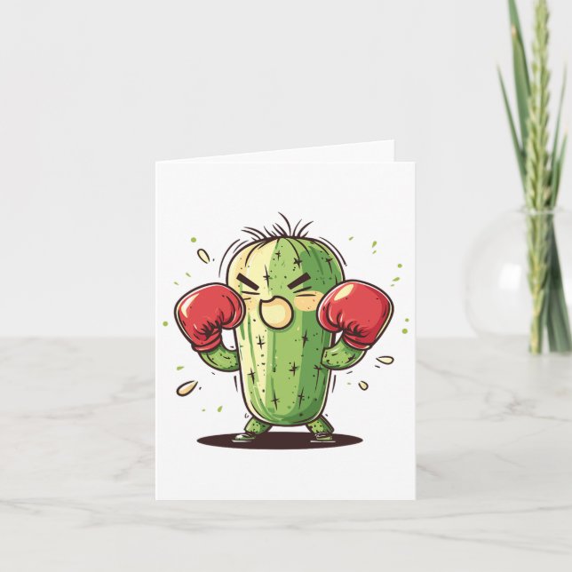 Cactus Boxer Funny Humous Ly Slår Kort (Framsida)