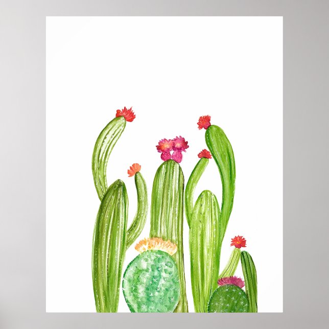 Cactus Cacti Arizona Desert Art Succulent Poster (Framsidan)