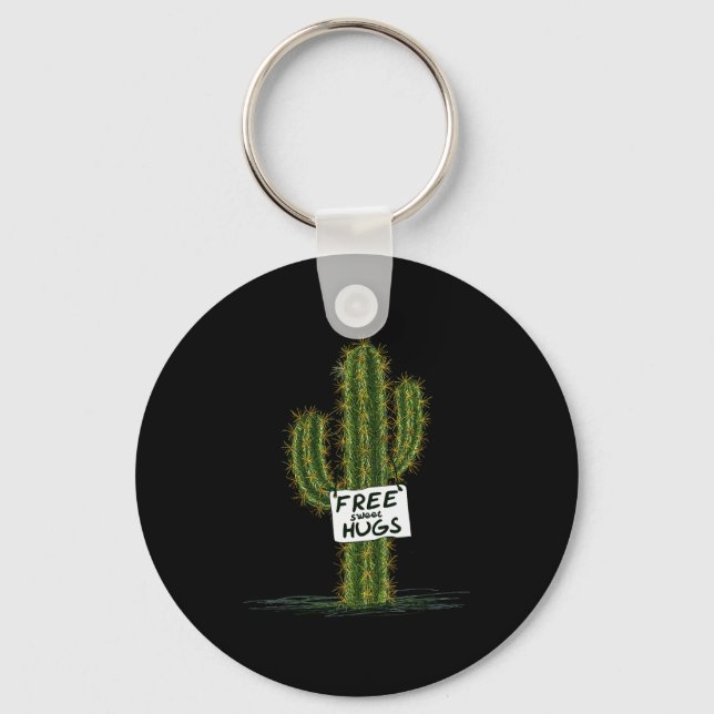 Cactus Cacti Funny Art Humor Sweet Hugs  Nyckelring (Framsida)