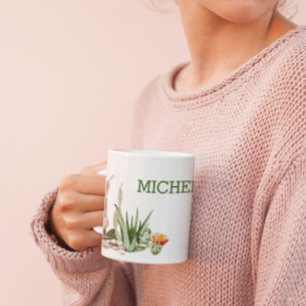 Cactus Cacti Watercolor Southwest Desert Monogram Kaffemugg