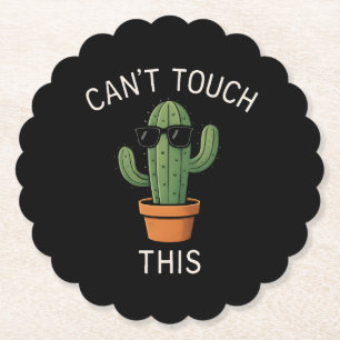 Cactus "Can't Touch This" Humor Design Svensk Underlägg Papper