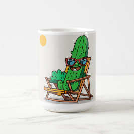 Cactus Caricaturesco en la Playa - Taza Divertida Kaffemugg