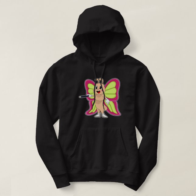 Cactus Chart Succulents Botany Nature Teckning Ret Hoodie (Design framsida)