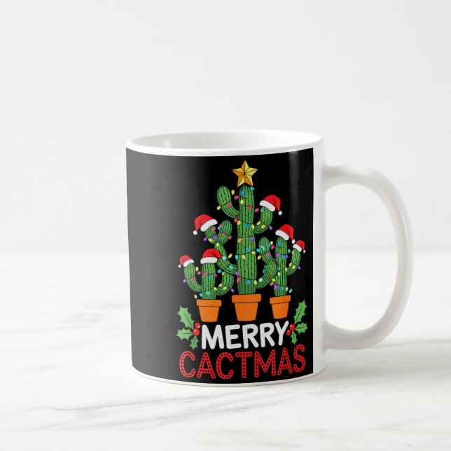 Cactus Christmas Tree Funny Merry Cactmas Cactus M Kaffemugg (Höger)