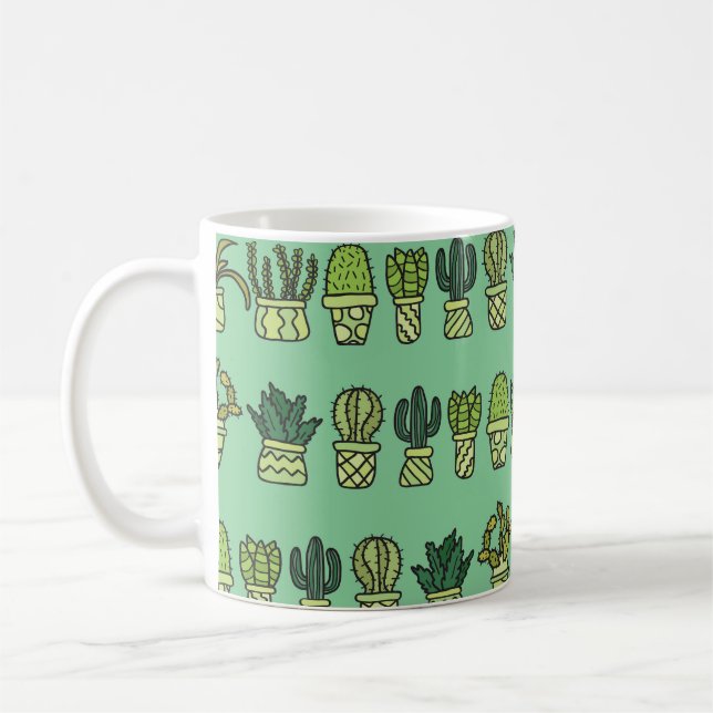 Cactus Collection: Handritad doseringsställ. Kaffemugg (Vänster)