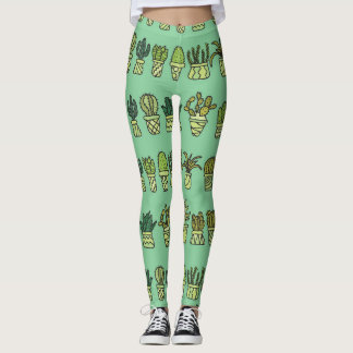 Cactus Collection: Handritad doseringsställ. Leggings