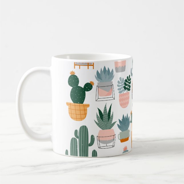 Cactus Collection in Pots Design Kaffemugg (Vänster)