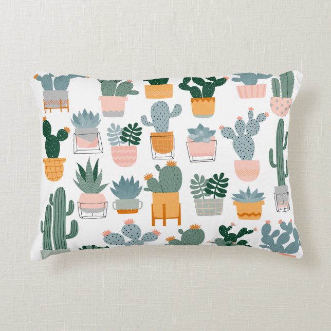 Cactus Collection in Pots Design Prydnadskudde (Framsidan)