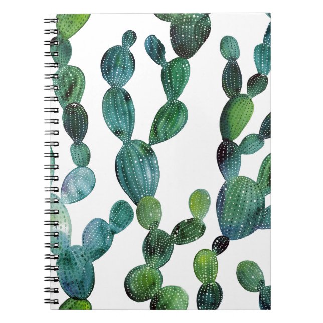 Cactus Craze: Tropical Watercolor Trend Anteckningsbok (Framsidan)