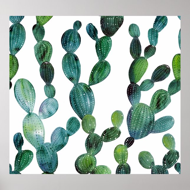 Cactus Craze: Tropical Watercolor Trend Poster (Framsidan)