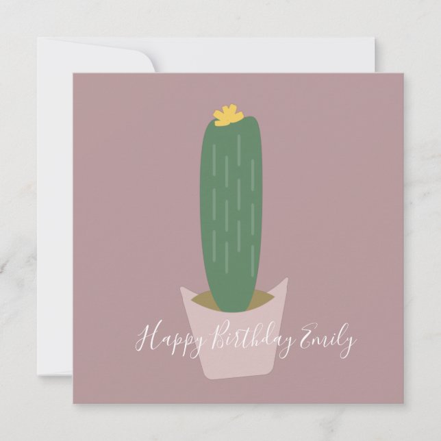 Cactus Cupcake-illustration Födelsedag (Framsida)