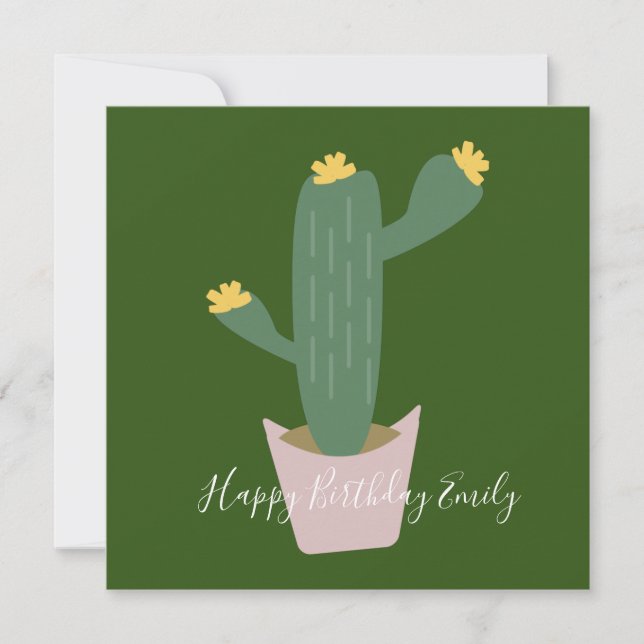 Cactus Cupcake-illustration Födelsedag (Framsida)