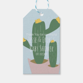 Cactus Cupcakes  Baby Shower Tacksamhet Blå Presentetikett