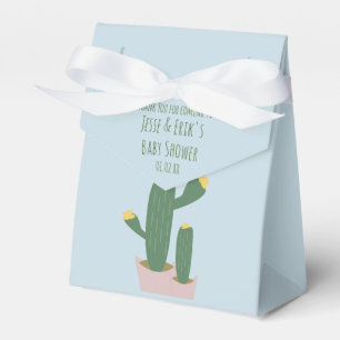 Cactus Cupcakes Babyfirande Tack Blå Rosa Presentaskar
