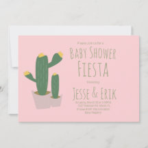 Cactus Cupcakes Rosa Baby Shower Inbjudan