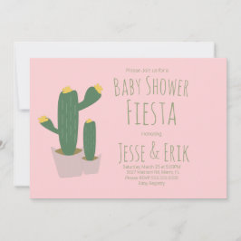 Cactus Cupcakes Rosa Baby Shower Inbjudan