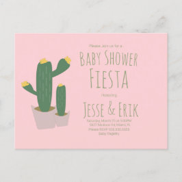 Cactus Cupcakes Rosa Baby Shower Inbjudan