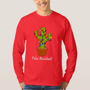 Cactus Decorated for the Helgdagars Feliz Navidad T Shirt
