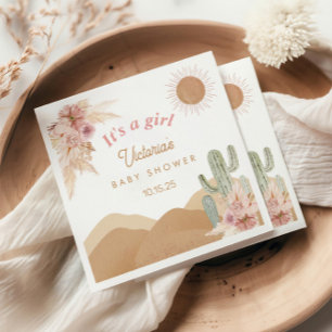 Cactus Desert, Arizona Girl Baby Shower Bohemian Pappersservett