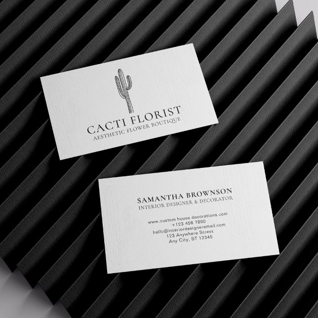 Cactus Desert Flower Abstrakt Boho Cacti Visitkort (Cactus Desert Flower Abstract Boho Cacti Business Card)