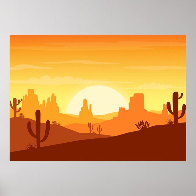 Cactus Desert liggande Poster (Framsidan)