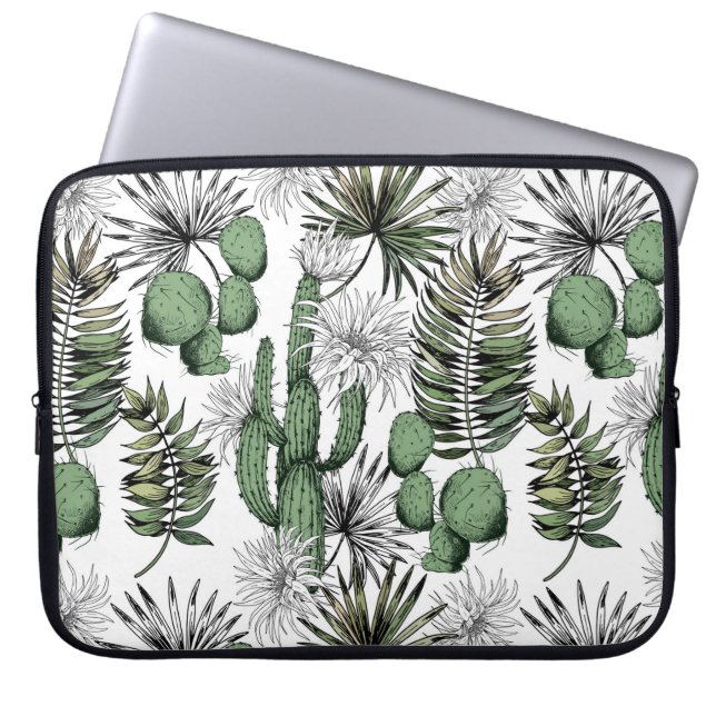Cactus Desert Mönster Laptop Fodral (Framsidan)