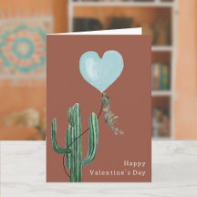 Cactus Desert Pun Terracotta Blue Alla hjärtans da