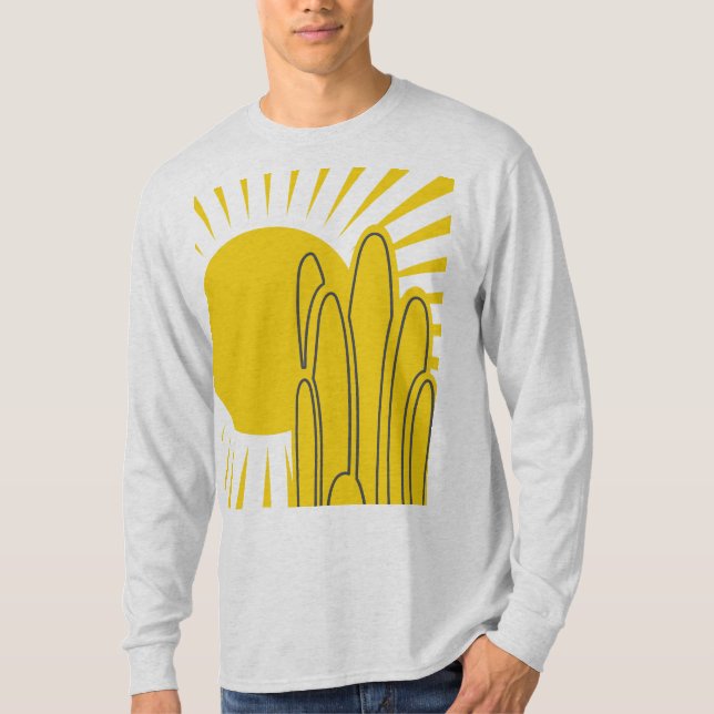 Cactus Desert Sunrise T Shirt (Framsida)