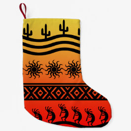 Cactus Desert Sunset Kokopelli Southwest jul Liten Julstrumpa