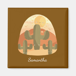 Cactus Desert With Sun Magnet