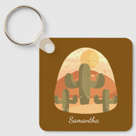 Cactus Desert With Sun Nyckelring