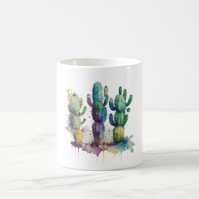 Cactus design med färgfyllda stänk kaffemugg (Center)